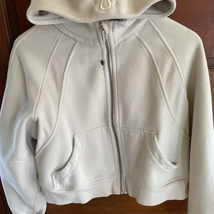 Lululemon scuba oversized full zip in opal white size xs/s
